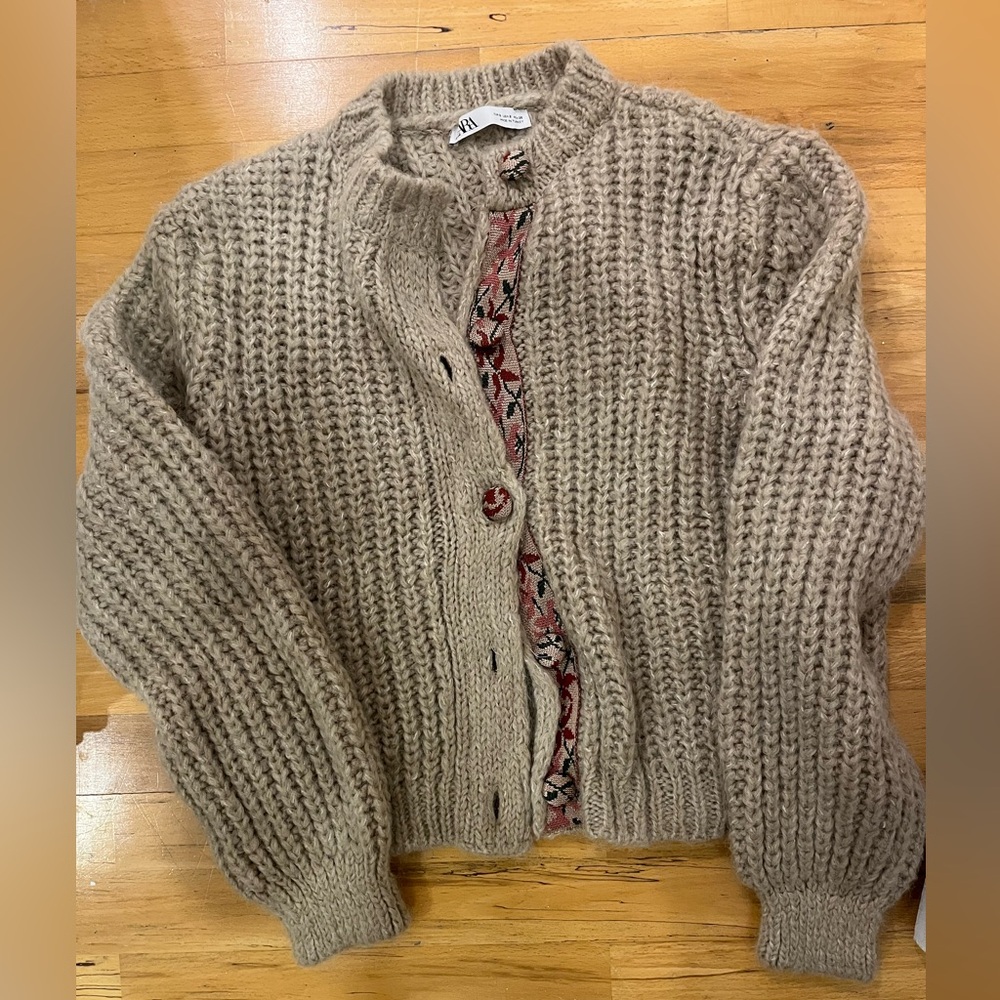 Zara knit button up cardigan